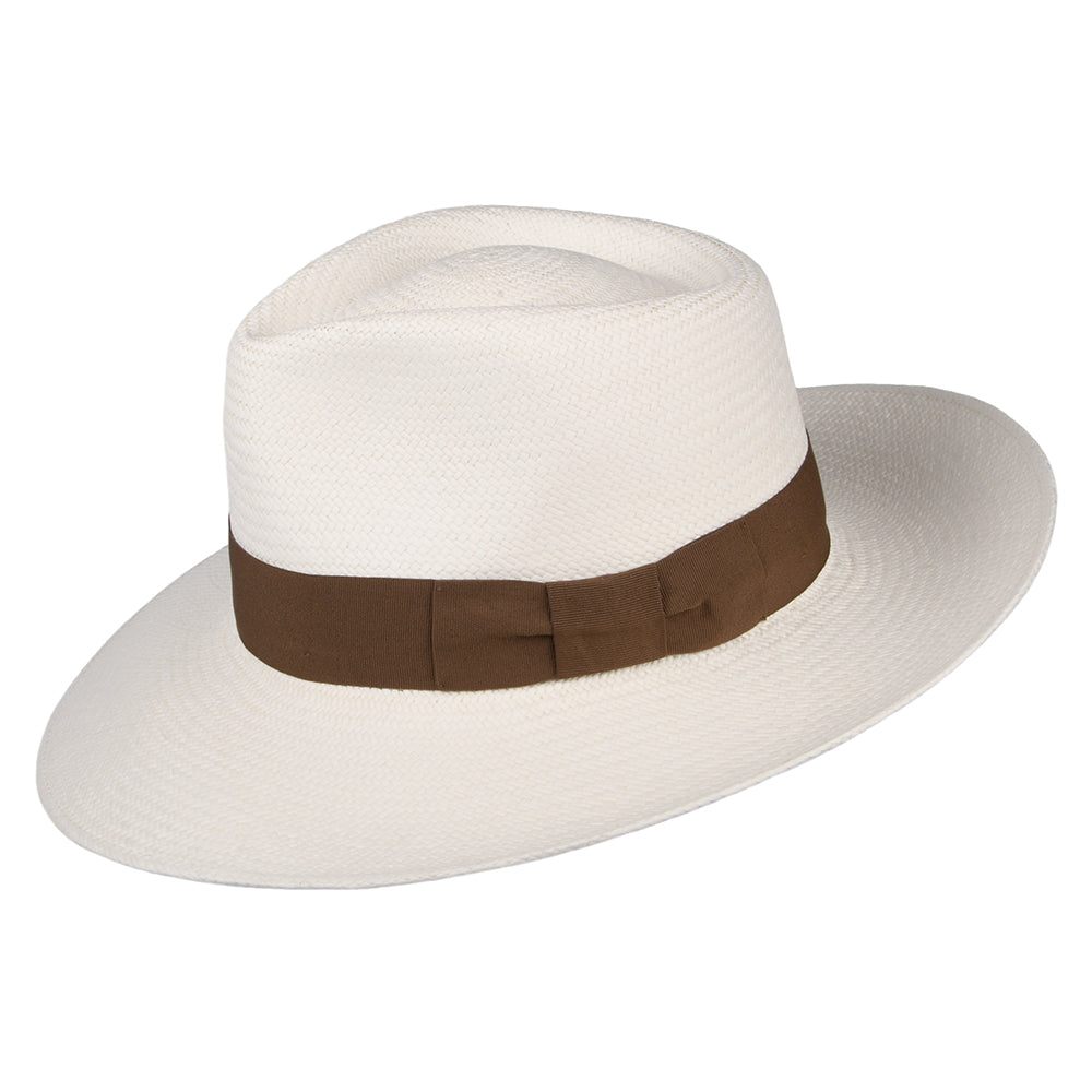 Sombrero Panamá Fedora Chatsworth de Failsworth - Decolorado-Gris Topo