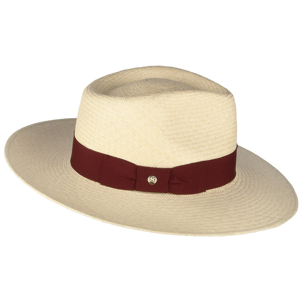 Sombrero Panamá Fedora Chatsworth de Failsworth - Natural-Burdeos