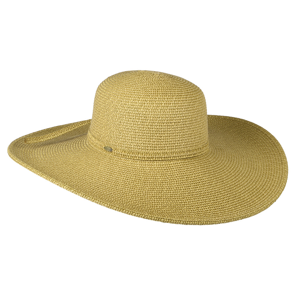 Sombrero Newport de ala ancha de trenza de papel de Scala - Natural