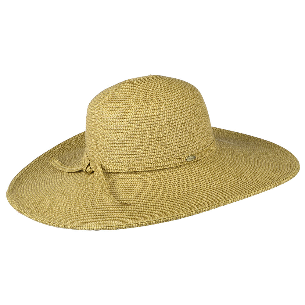 Sombrero Newport de ala ancha de trenza de papel de Scala - Natural