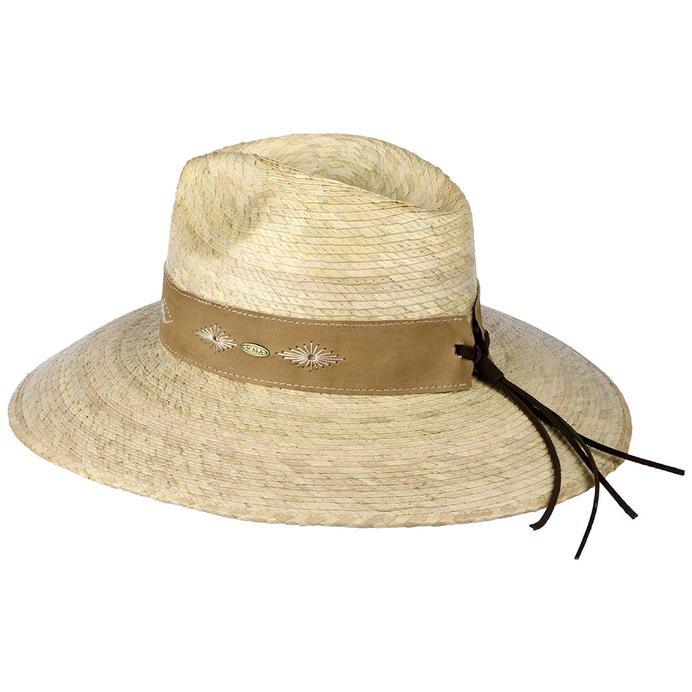 Sombrero Fedora Safari Bianca de palm de Scala - Natural