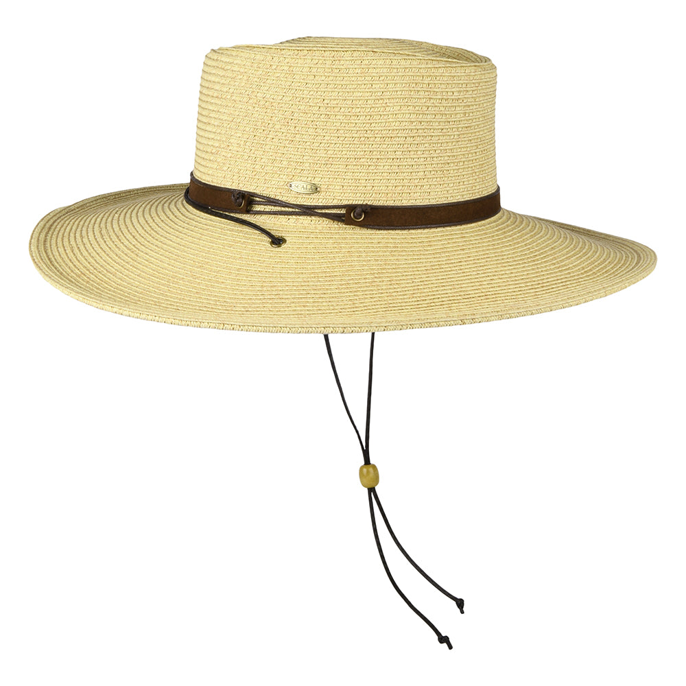 Sombrero Boater Bruges de trenza de papel de Scala - Tostado