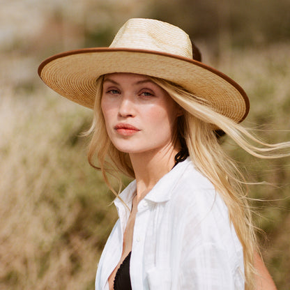 Sombrero Cowboy Jo Rancher de paja de Brixton - Natural-Beige Arena