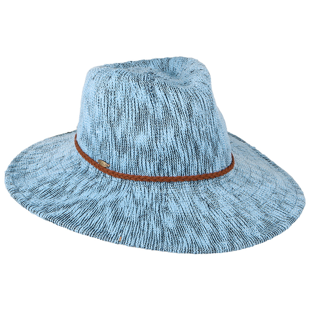 Sombrero Fedora Rhimes plegable verano de Scala - Mezcla de Azules