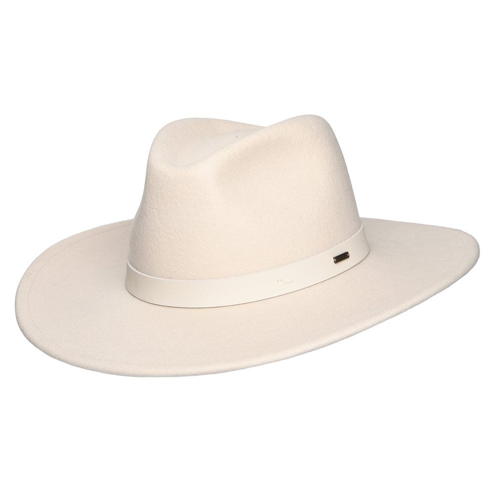 Sombrero Fedora Harper de fieltro de lana de Brixton - Crema