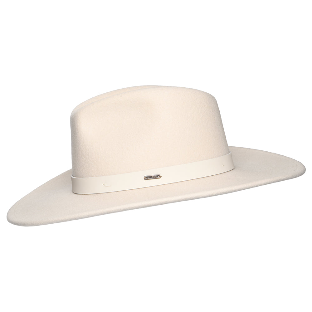 Sombrero Fedora Harper de fieltro de lana de Brixton - Crema