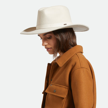 Sombrero Fedora Harper de fieltro de lana de Brixton - Crema