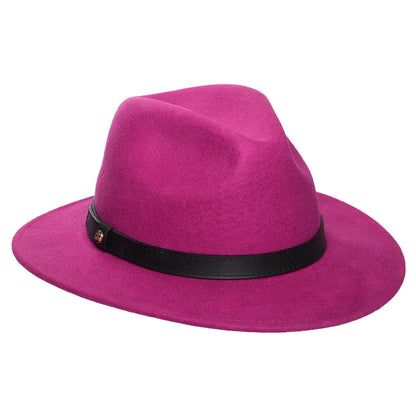 Sombrero Fedora Classic impermeable de fieltro de lana de Failsworth - Fucsia