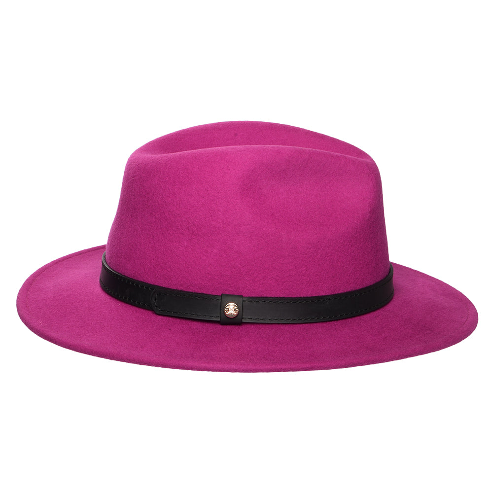 Sombrero Fedora Classic impermeable de fieltro de lana de Failsworth - Fucsia