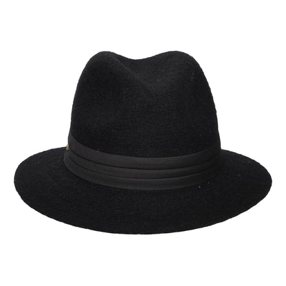 Sombrero Fedora India plegable de mezcla de angora de Scala - Negro