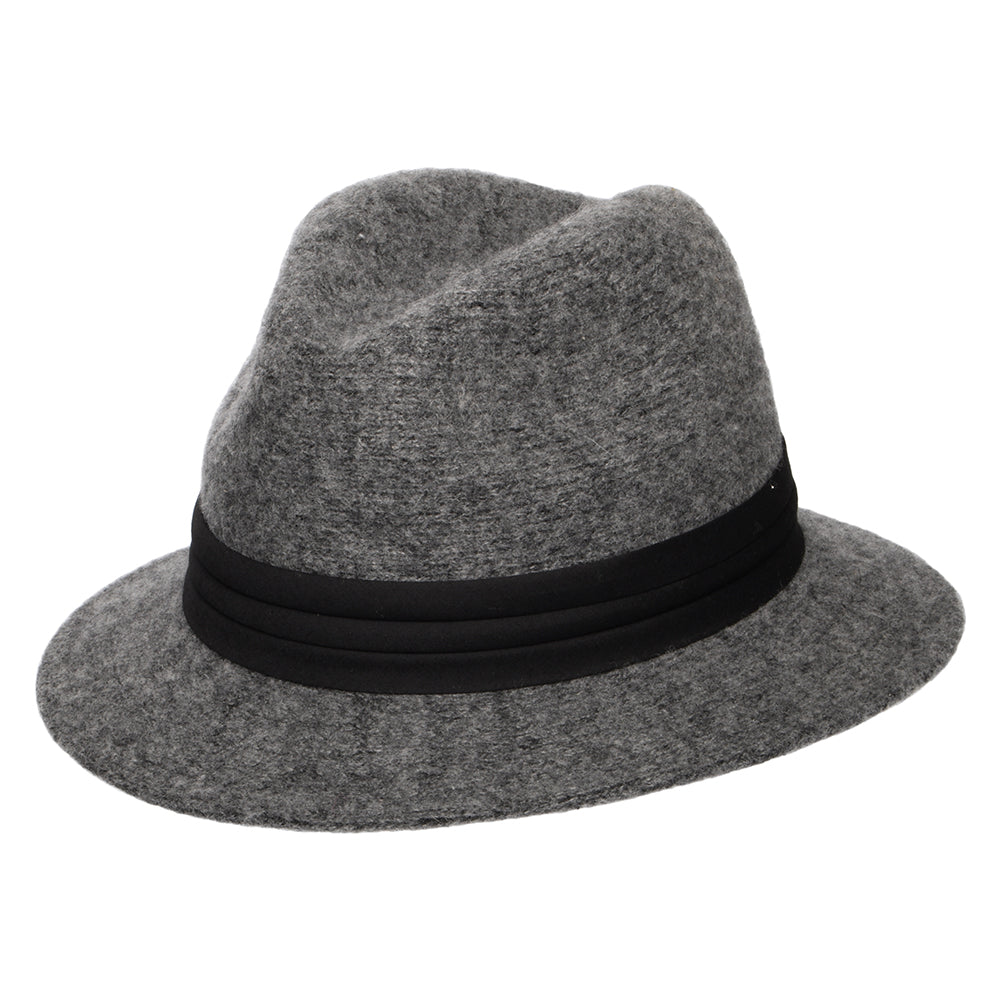 Sombrero Fedora India plegable de mezcla de angora de Scala - Antracita