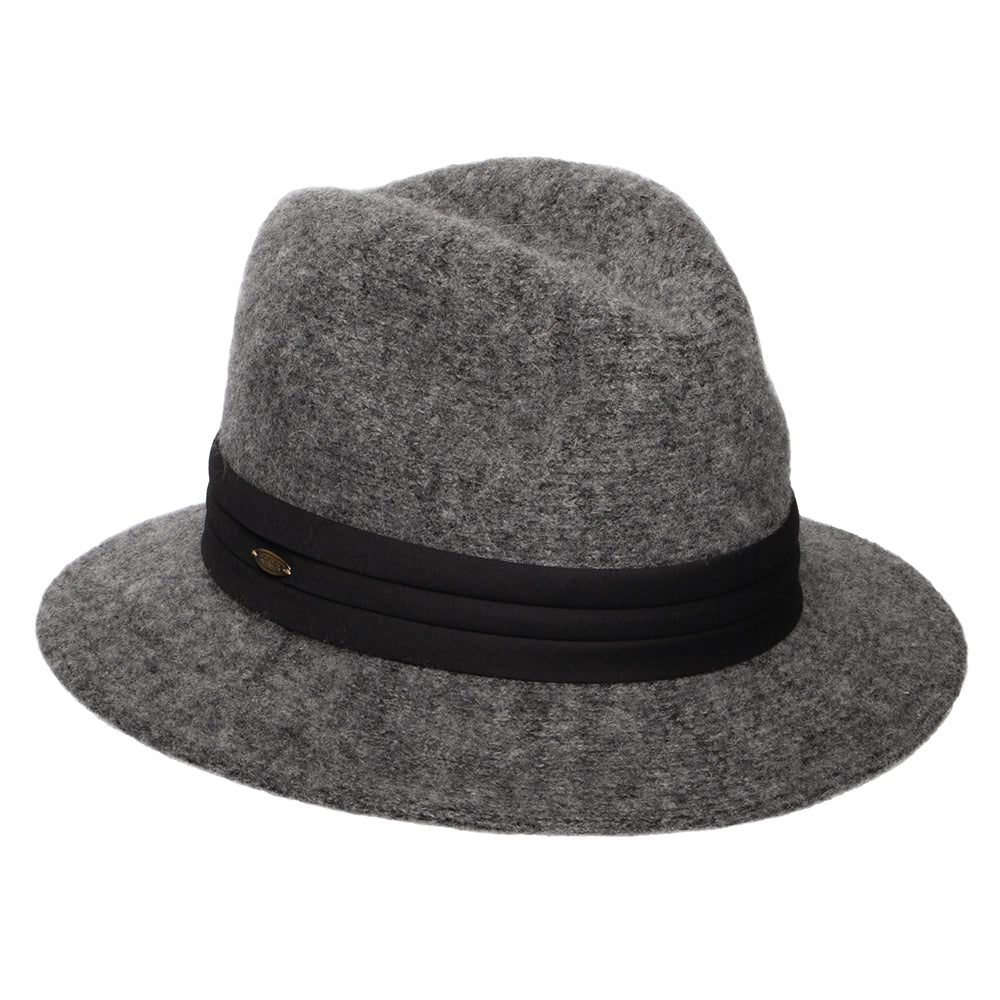 Sombrero Fedora India plegable de mezcla de angora de Scala - Antracita