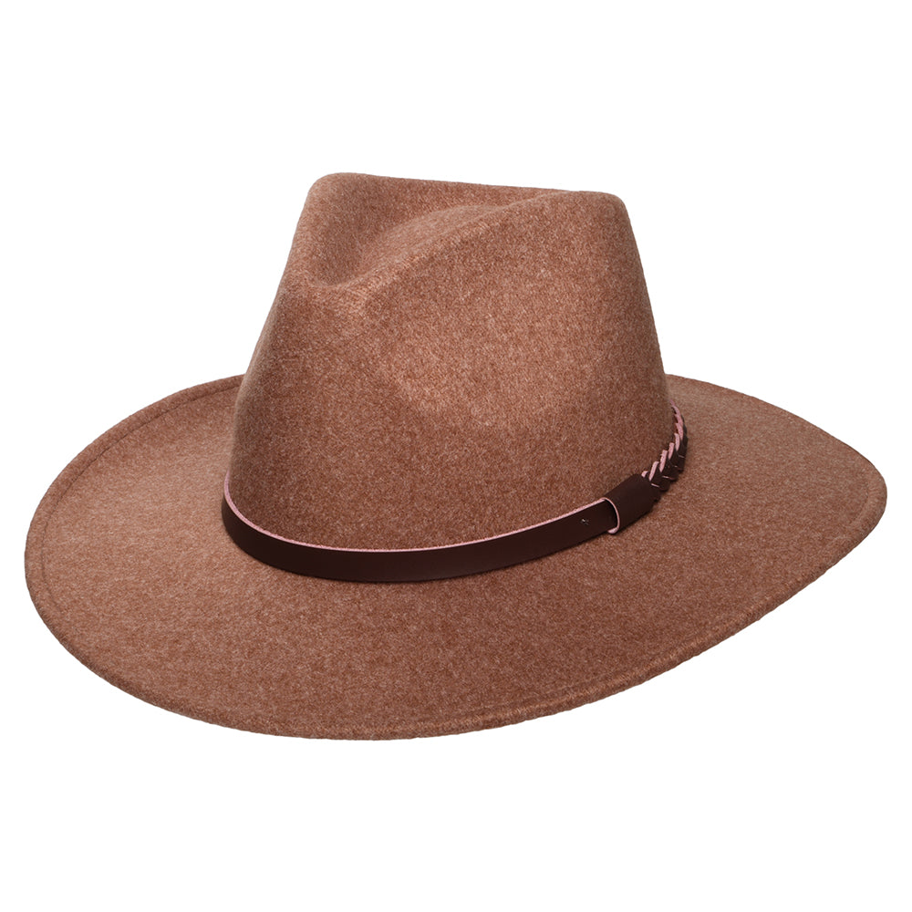 Sombrero Fedora Safari Jolene de Tejido Provato de Scala - Nuez Pecana