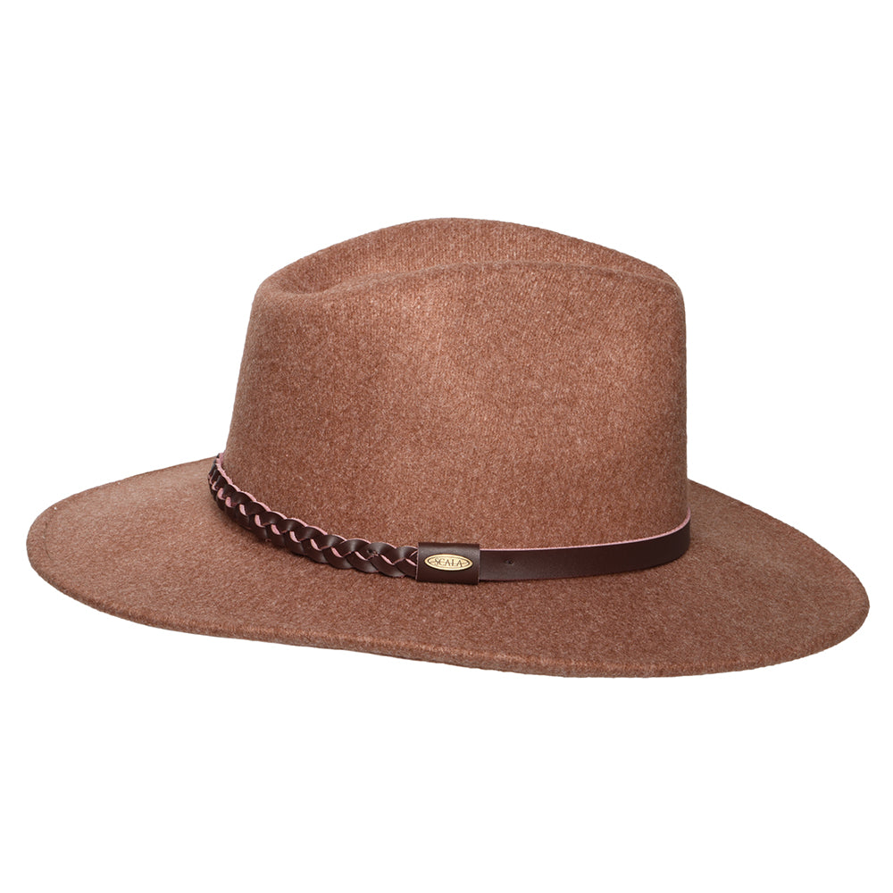 Sombrero Fedora Safari Jolene de Tejido Provato de Scala - Nuez Pecana