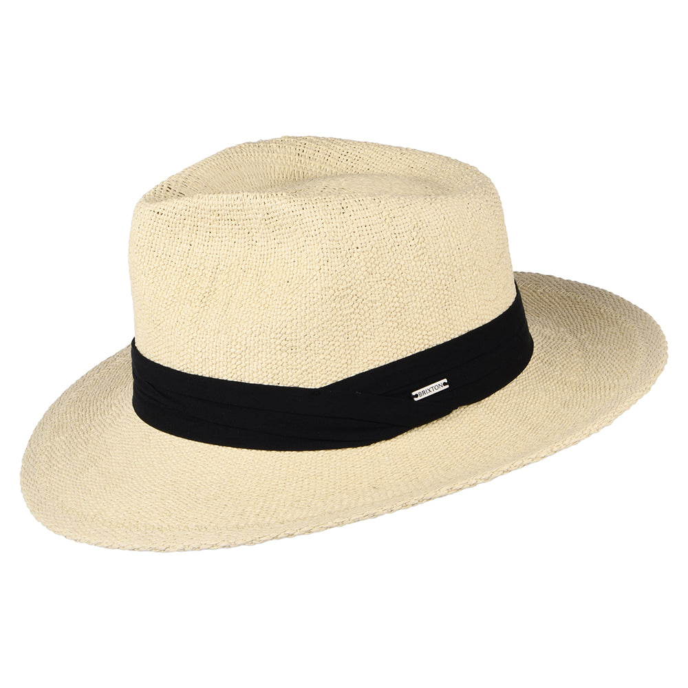 Sombrero Fedora Sol de paja toyo de Brixton - Natural-Negro