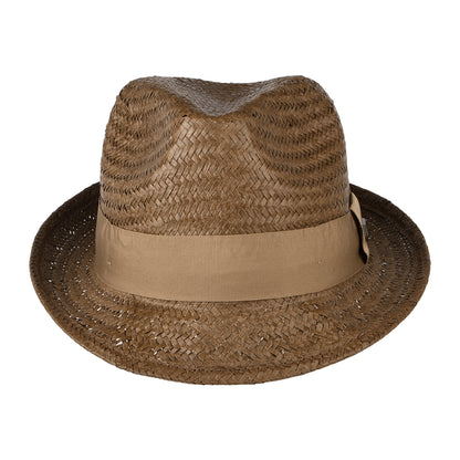 Sombrero Trilby Castor de paja de Brixton - Tofe-Bronce