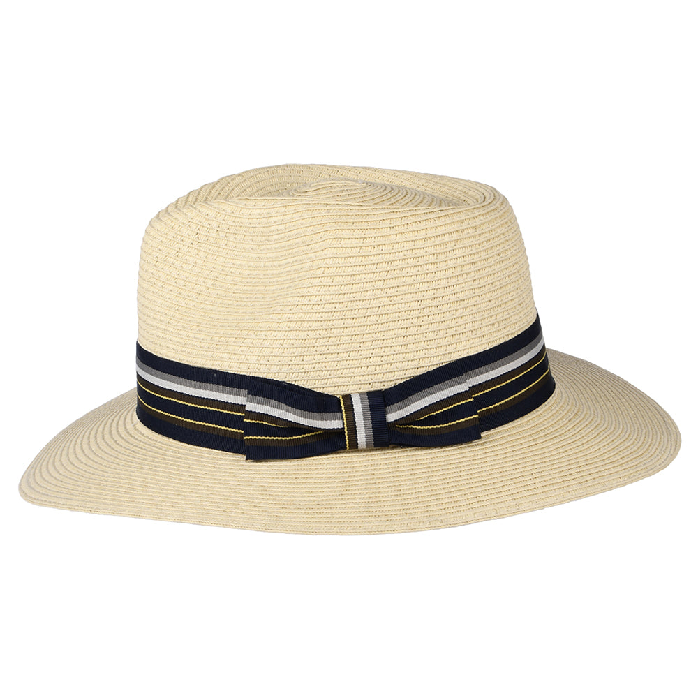 Sombrero Fedora plegable con cinta decorativa a rayas de Denton - Natural