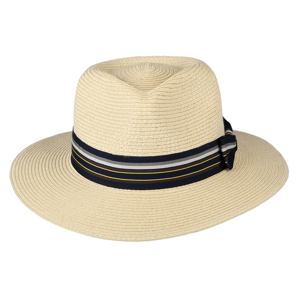 Sombrero Fedora plegable con cinta decorativa a rayas de Denton - Natural