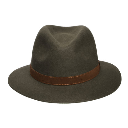 Safari Fedora plegable de fieltro de piel de Borsalino - Salvia