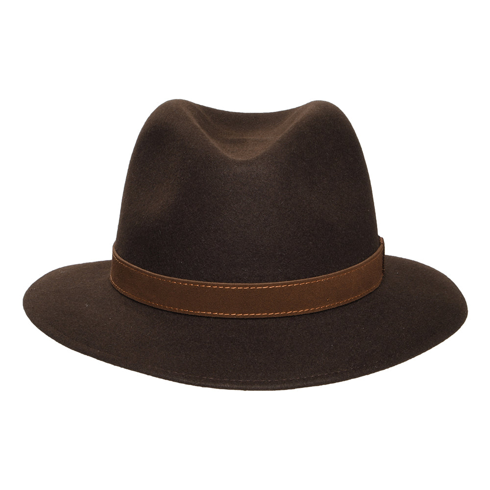 Safari Fedora plegable de fieltro de piel de Borsalino - Marrón