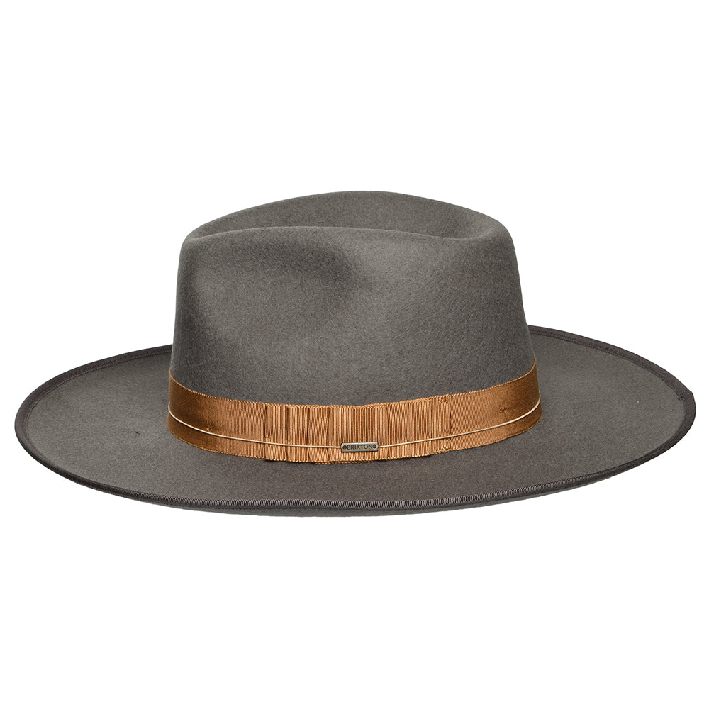 Sombrero Fedora Reno de fieltro de lana de Brixton - Gris Oscuro