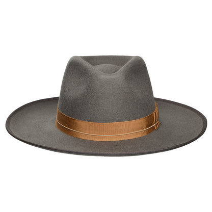 Sombrero Fedora Reno de fieltro de lana de Brixton - Gris Oscuro