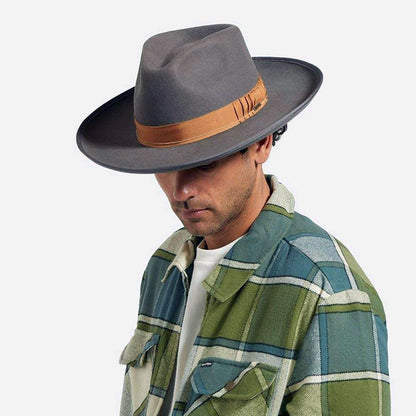 Sombrero Fedora Reno de fieltro de lana de Brixton - Gris Oscuro