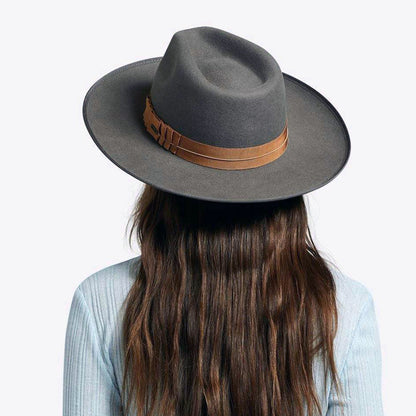 Sombrero Fedora Reno de fieltro de lana de Brixton - Gris Oscuro