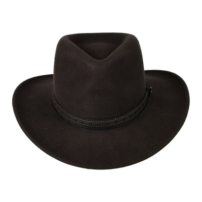 Sombrero Outback San Antonio plegable Water Repellent de fieltro de lana de Scala - Chocolate