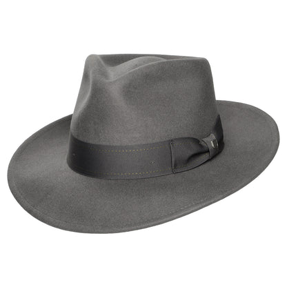 Sombrero Fedora Swindle Convertabrim de fieltro de lana de Brixton - Gris