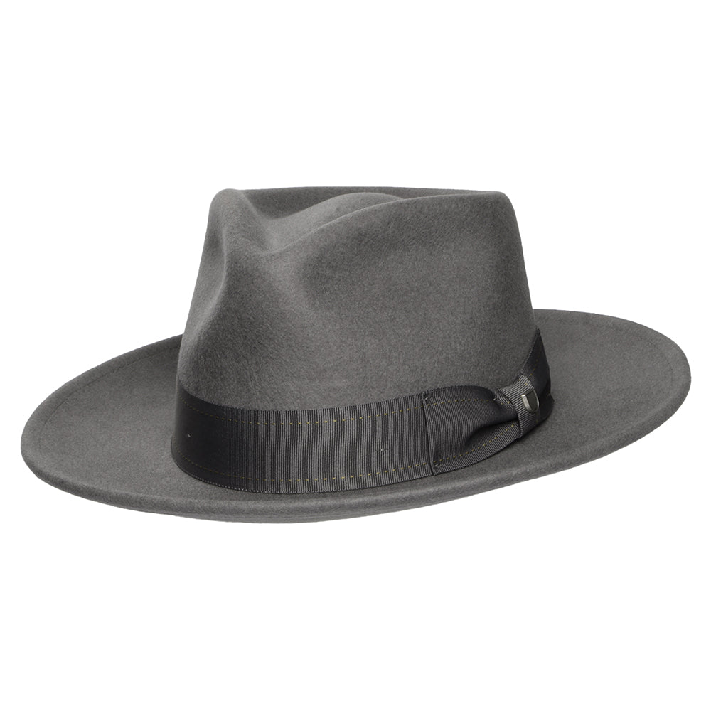 Sombrero Fedora Swindle Convertabrim de fieltro de lana de Brixton - Gris