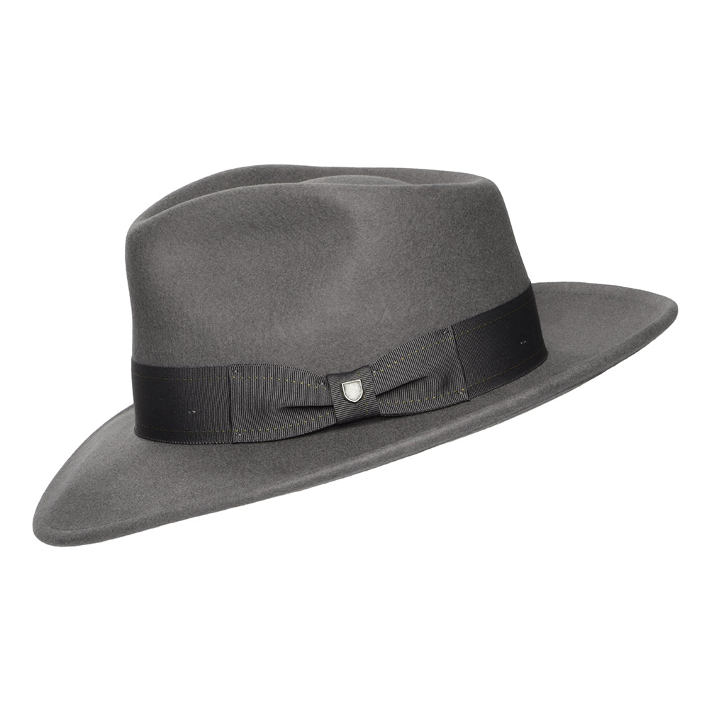 Sombrero Fedora Swindle Convertabrim de fieltro de lana de Brixton - Gris