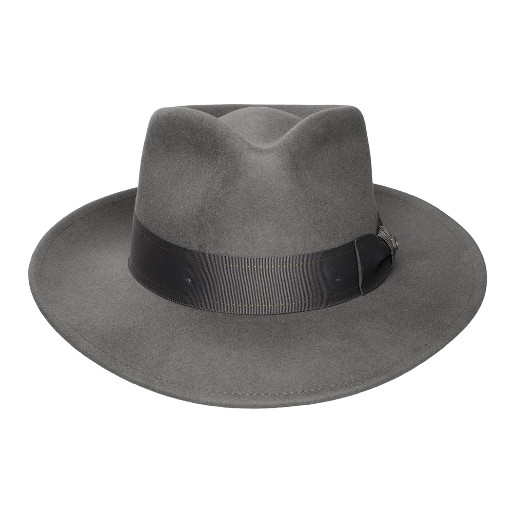 Sombrero Fedora Swindle Convertabrim de fieltro de lana de Brixton - Gris