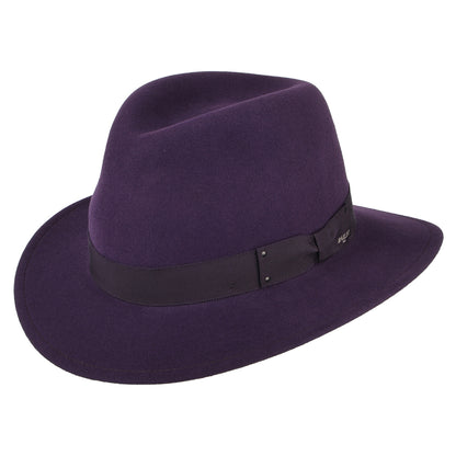 Sombrero Fedora Curtis plegable Repelente de agua de fieltro de lana de Bailey - Morado