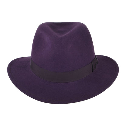 Sombrero Fedora Curtis plegable Repelente de agua de fieltro de lana de Bailey - Morado