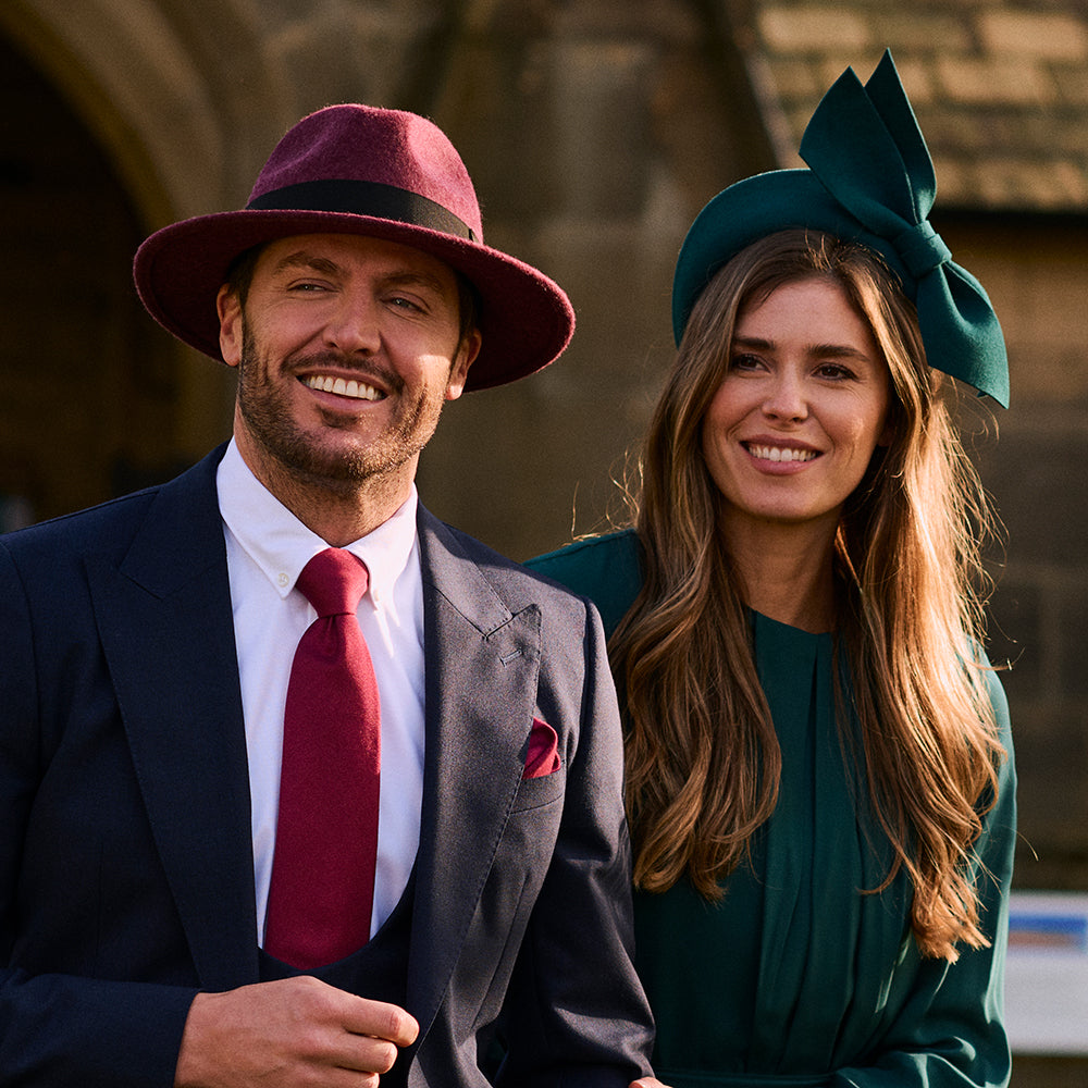 Sombrero Fedora Boston impermeable de fieltro de lana jaspeado de Failsworth - Merlot