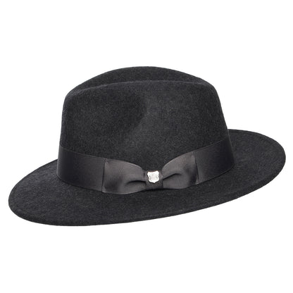 Sombrero Fedora Boston impermeable de fieltro de lana jaspeado de Failsworth - Gris Oscuro