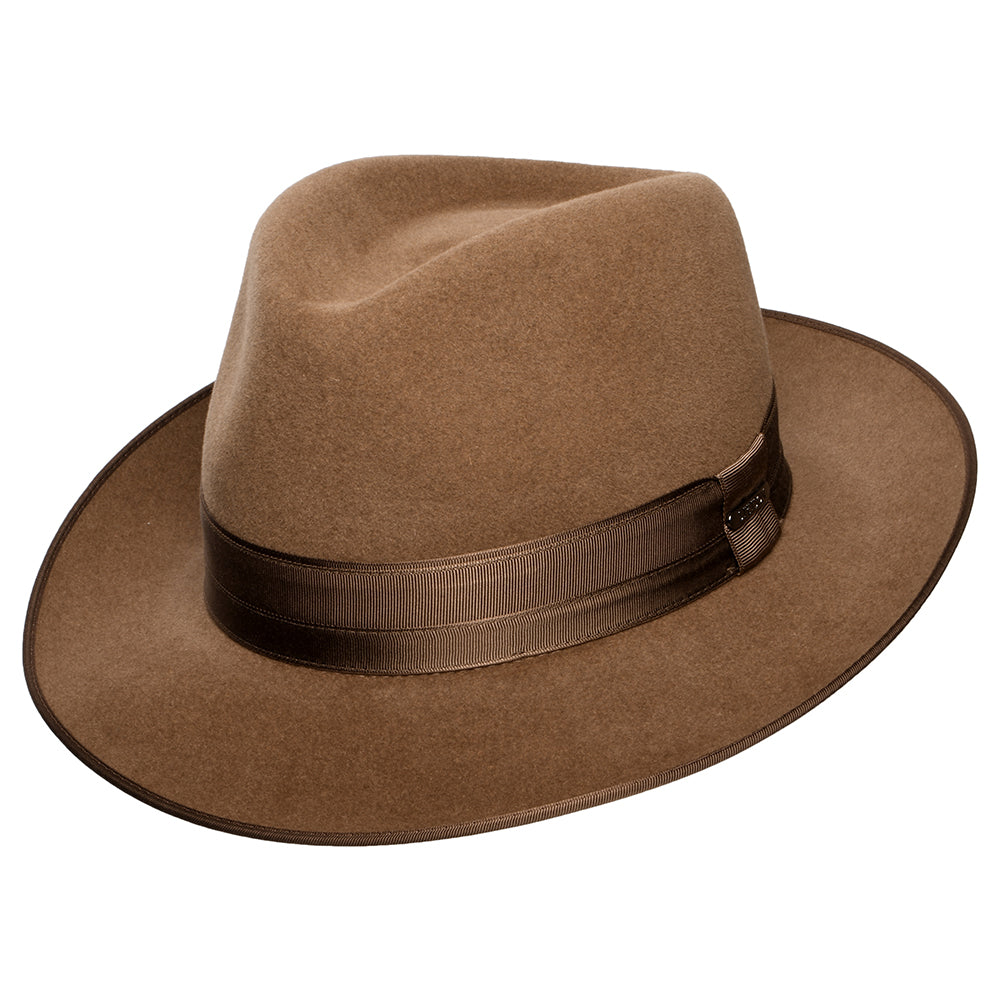 Sombrero Fedora Kenridge de fieltro de piel de Stetson - Marrón Claro