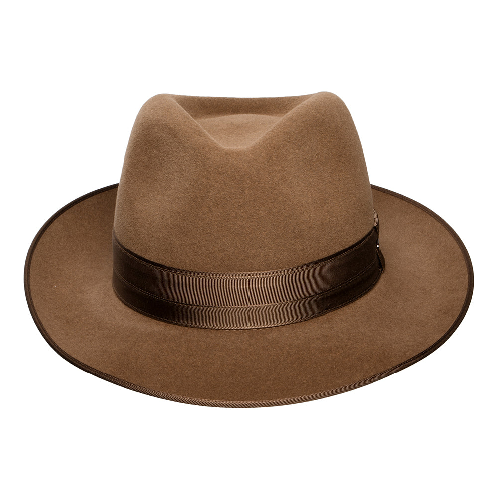 Sombrero Fedora Kenridge de fieltro de piel de Stetson - Marrón Claro