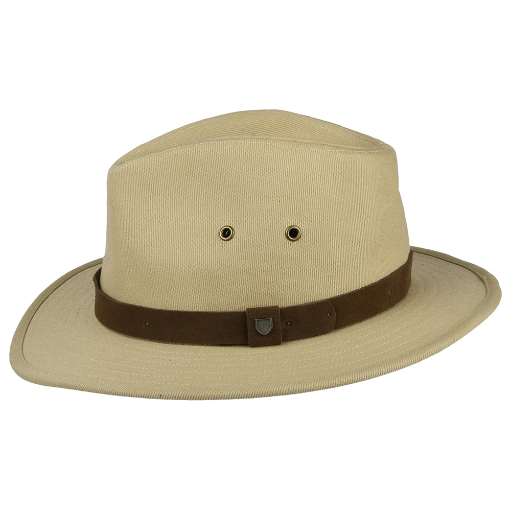 Sombrero Fedora Messer X Adventure repelente al agua de algodón de Brixton - Crema