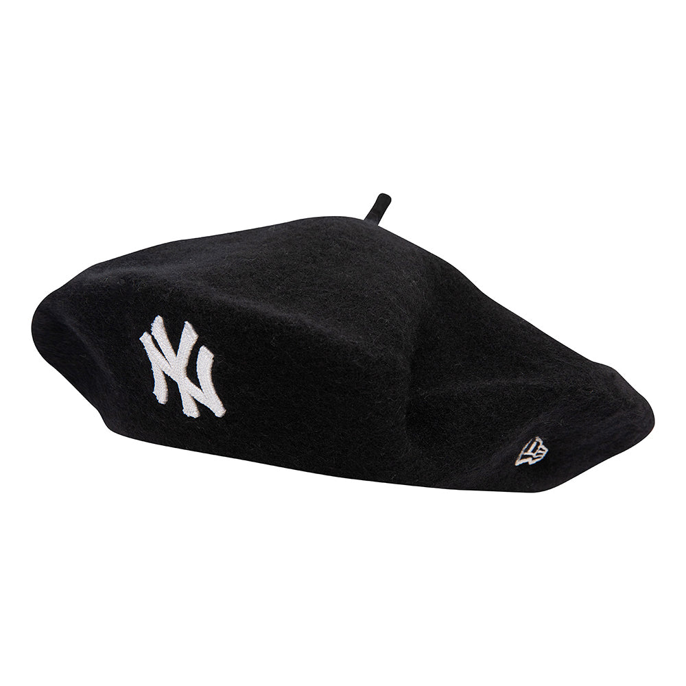 Boina New York Yankees de mezcla de lana de New Era - Negro-Blanco