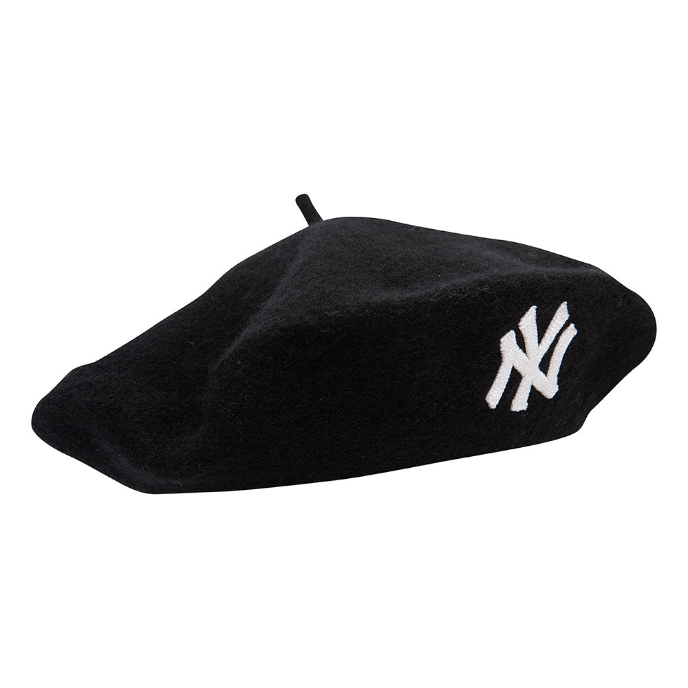 Boina New York Yankees de mezcla de lana de New Era - Negro-Blanco