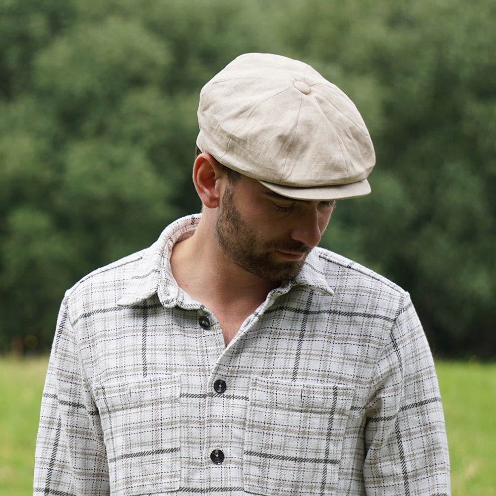 Gorra Newsboy de lino de Jaxon & James - Natural