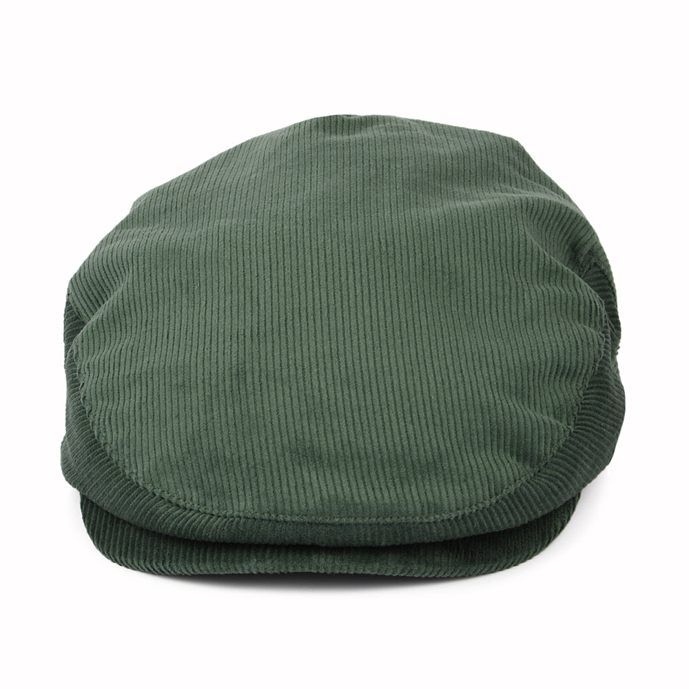 Gorra plana Hooligan de pana de Brixton - Verde Pino