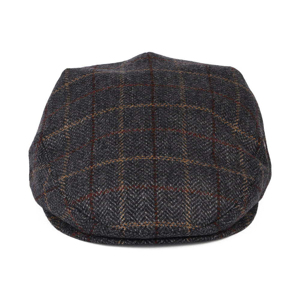 Gorra plana de lana-cachemira Herringbone Windowpane de City Sport - Gris