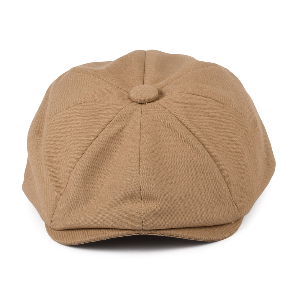 Gorra Newsboy 8 Piece de algodón y lino de Christys - Camel