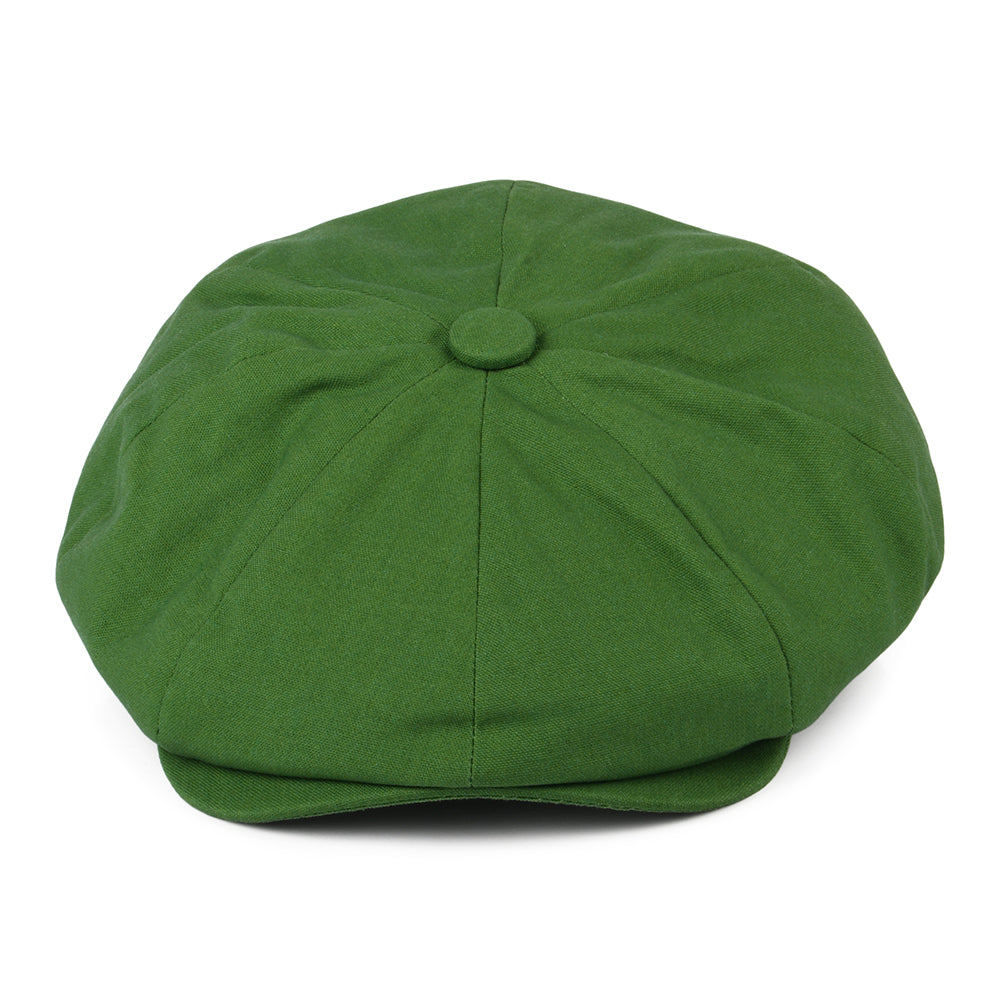 Gorra Newsboy 8 Piece de algodón y lino de Christys - Verde