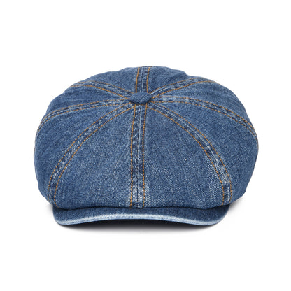 Gorra Newsboy Hatteras efecto lavado de tejido vaquero de Stetson - Azul