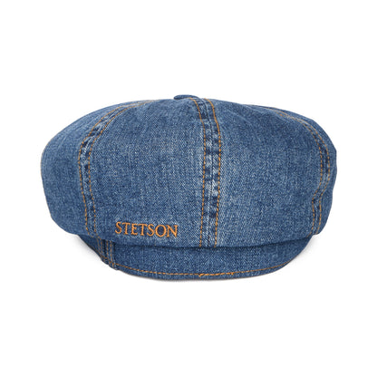 Gorra Newsboy Hatteras efecto lavado de tejido vaquero de Stetson - Azul