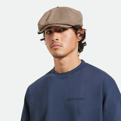 Gorra Newsboy Brood pata de gallo de Brixton - Arena-Azul Claro